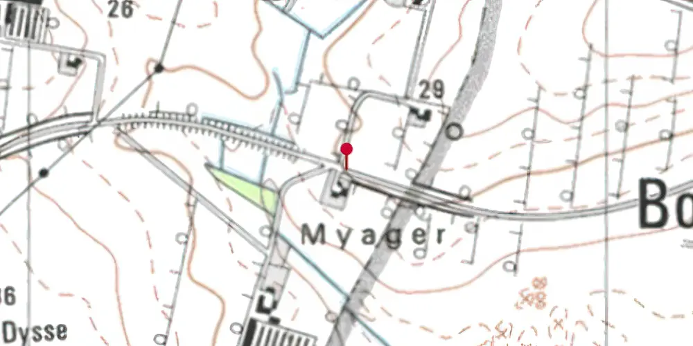 Historisk kort over Myager Trinbræt Historisk kort over Myager Trinbræt