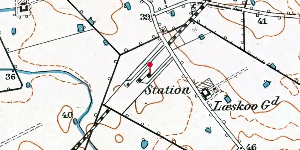 Historisk kort over Bjæverskov Station Historisk kort over Bjæverskov Station