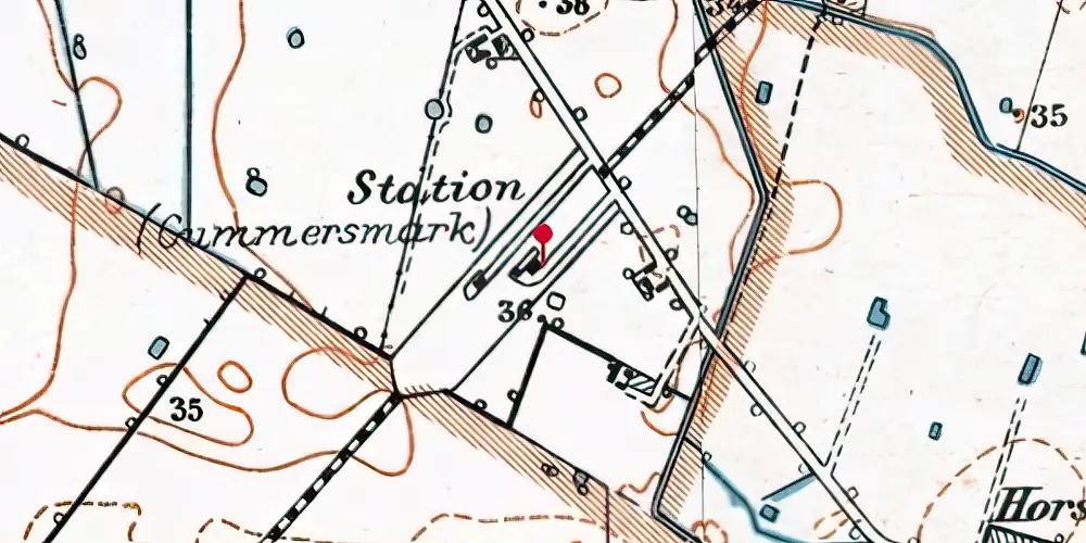 Historisk kort over Gummersmark Station Historisk kort over Gummersmark Station