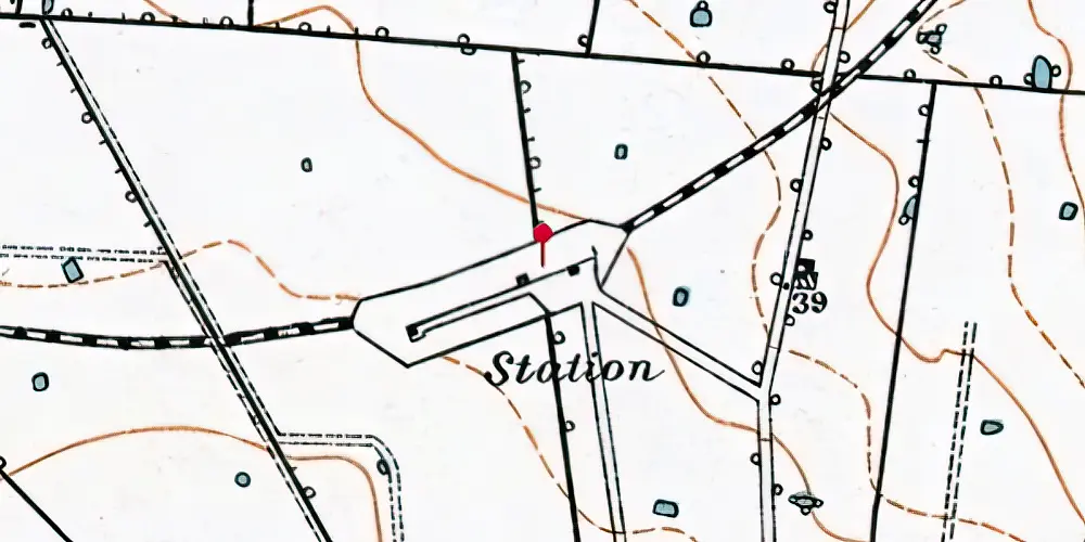 Historisk kort over Ørslev Station Historisk kort over Ørslev Station