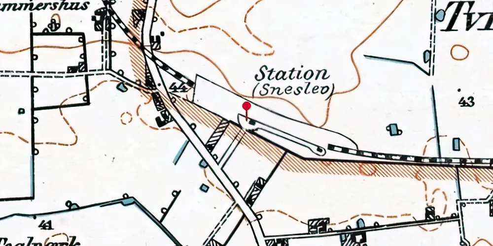 Historisk kort over Sneslev Station Historisk kort over Sneslev Station