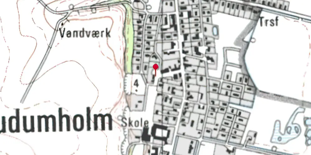Historisk kort over Gudumholm Station