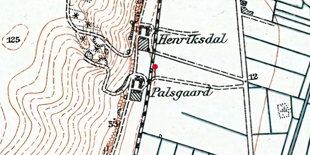 Historisk kort over Palsgaard Trinbræt Historisk kort over Palsgaard Trinbræt