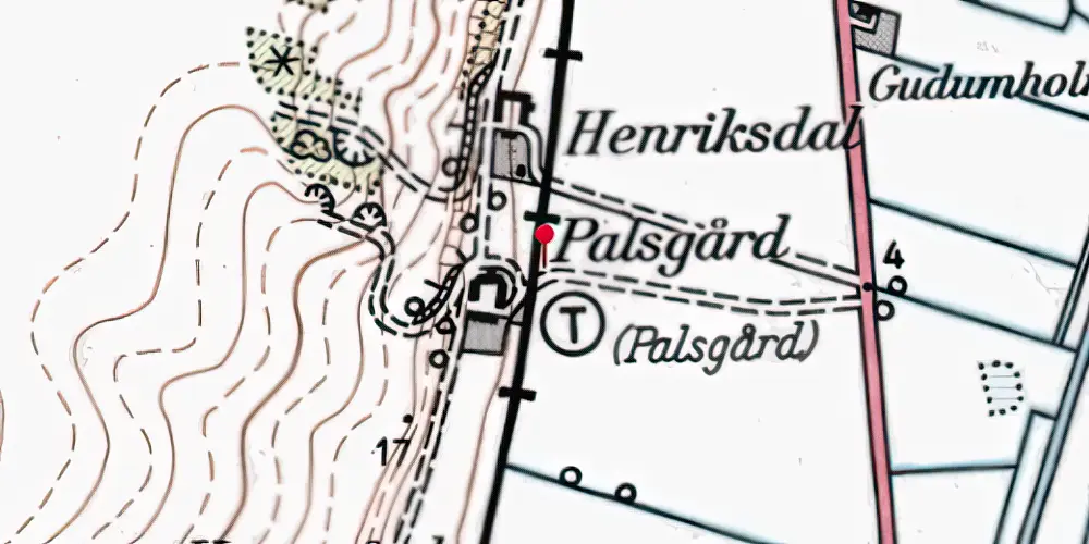 Historisk kort over Palsgaard Trinbræt Historisk kort over Palsgaard Trinbræt