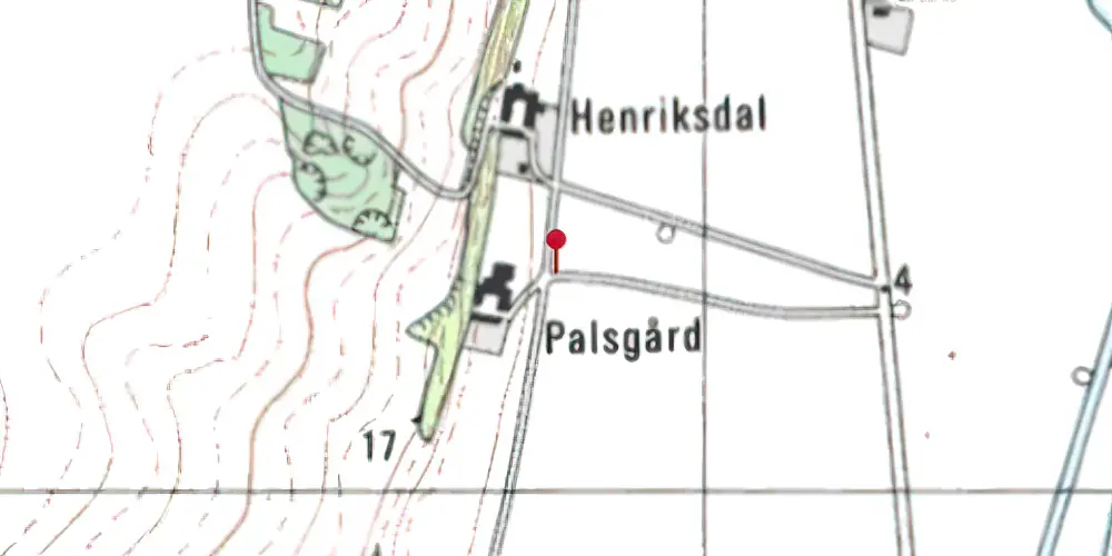 Historisk kort over Palsgaard Trinbræt Historisk kort over Palsgaard Trinbræt