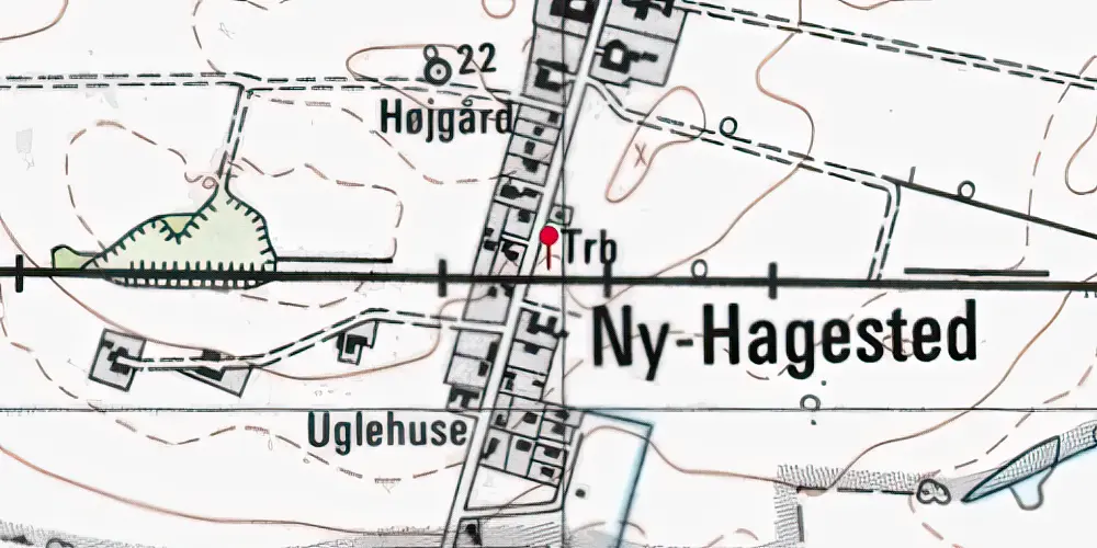 Historisk kort over Ny Hagested Trinbræt Historisk kort over Ny Hagested Trinbræt