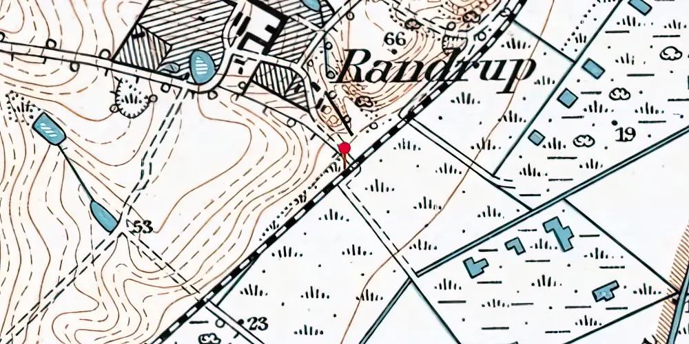 Historisk kort over Randrup Trinbræt Historisk kort over Randrup Trinbræt