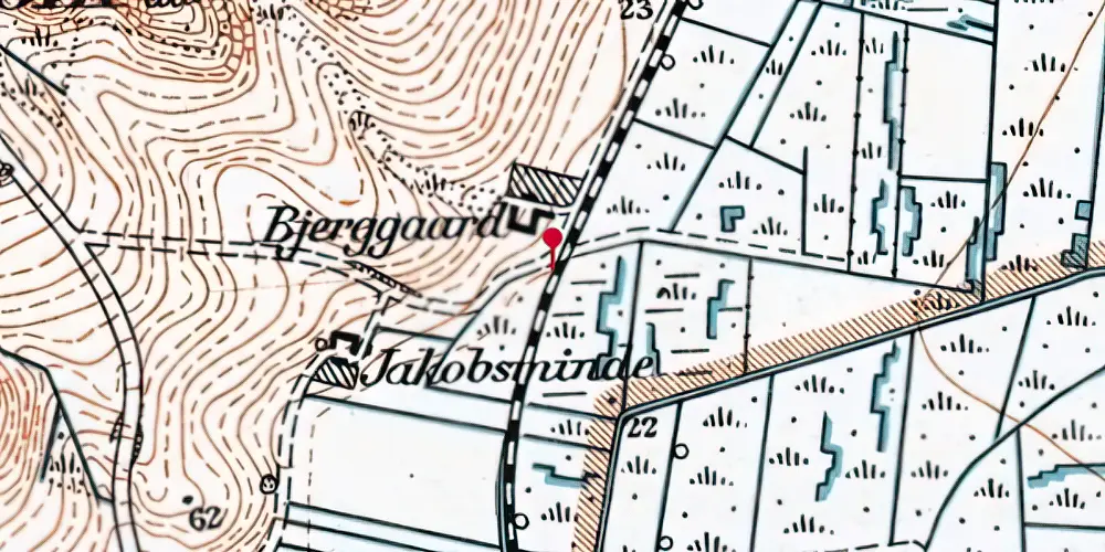 Historisk kort over Bjerregaardene Trinbræt
