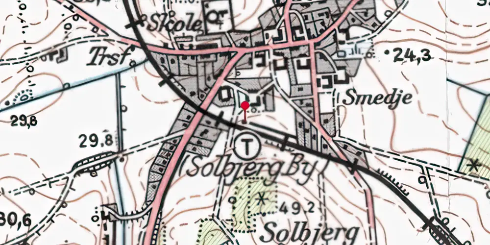 Historisk kort over Solbjerg By Trinbræt Historisk kort over Solbjerg By Trinbræt
