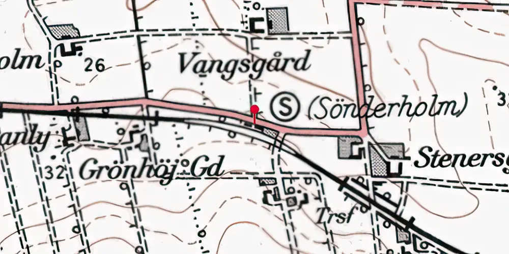 Historisk kort over Sønderholm Station Historisk kort over Sønderholm Station