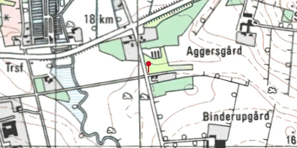 Historisk kort over Binderup Trinbræt