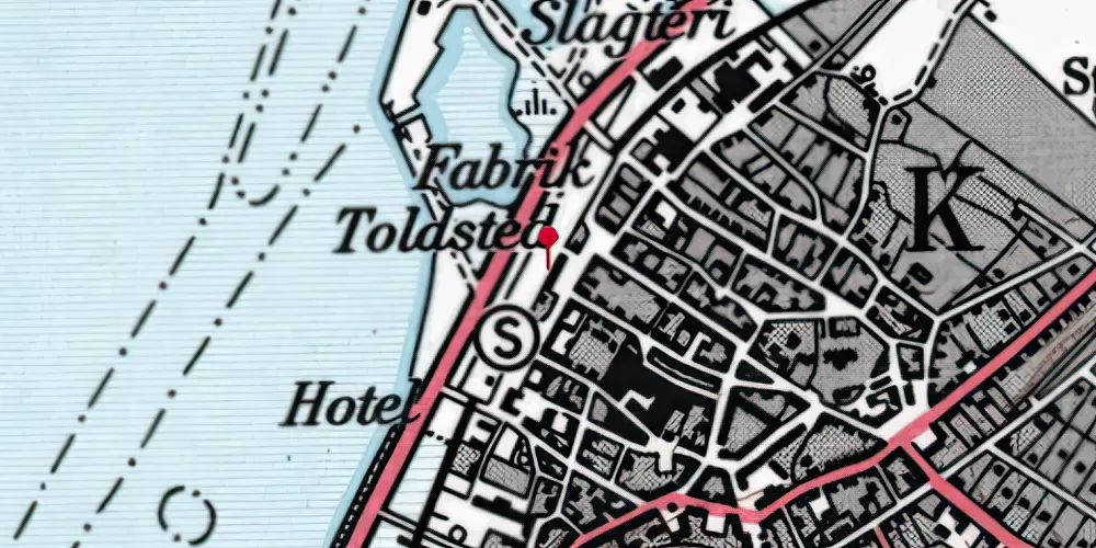 Historisk kort over Nibe Station Historisk kort over Nibe Station