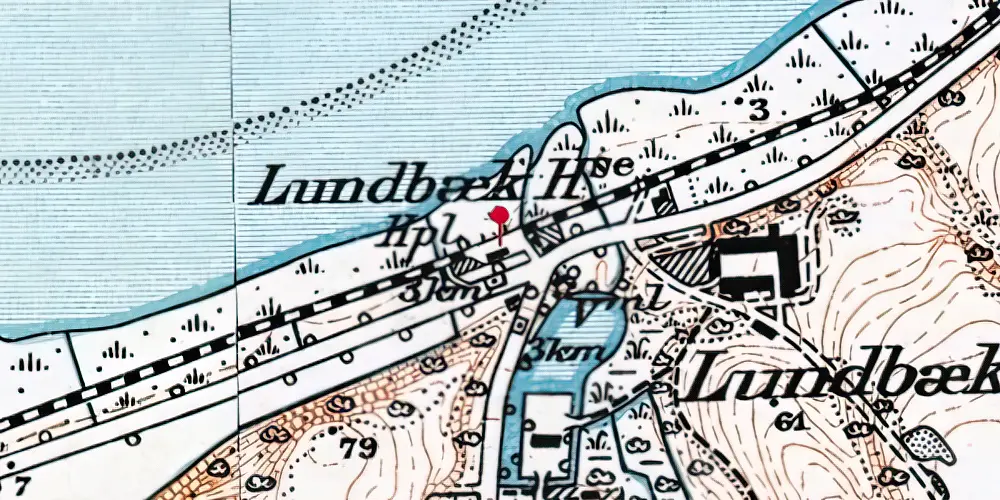 Historisk kort over Lundbæk Holdeplads Historisk kort over Lundbæk Holdeplads