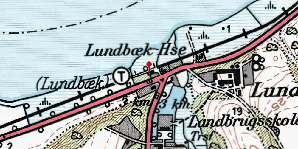 Historisk kort over Lundbæk Holdeplads Historisk kort over Lundbæk Holdeplads