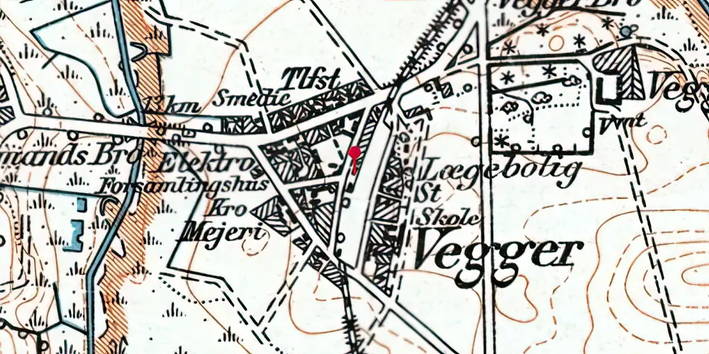 Historisk kort over Vegger Station Historisk kort over Vegger Station