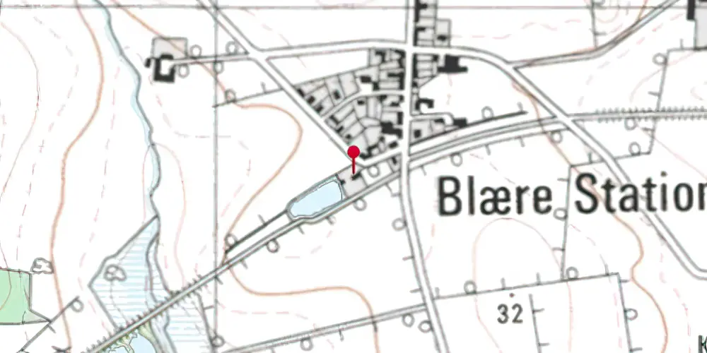 Historisk kort over Blære Station Historisk kort over Blære Station