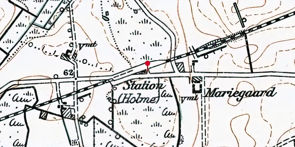 Historisk kort over Holme Station Historisk kort over Holme Station
