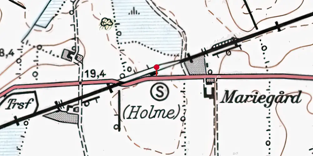 Historisk kort over Holme Station Historisk kort over Holme Station