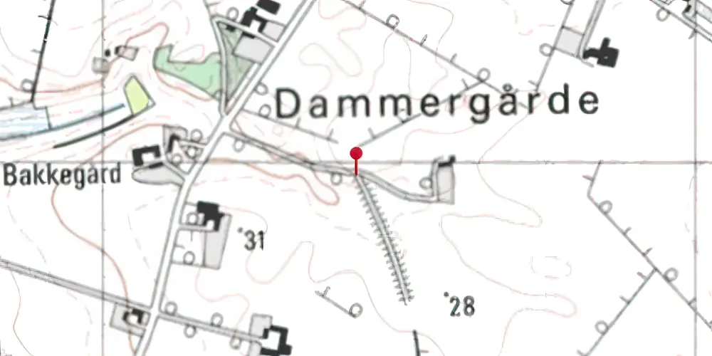 Historisk kort over Dammergaarde Trinbræt Historisk kort over Dammergaarde Trinbræt