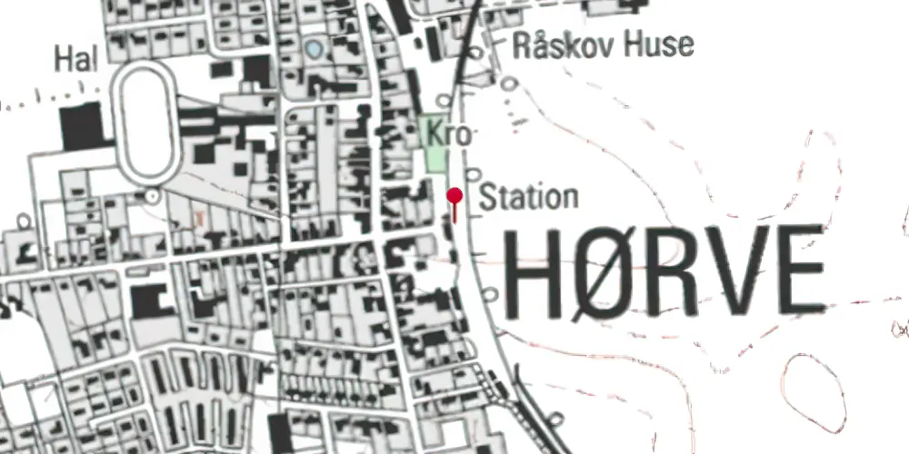 Historisk kort over Hørve Station