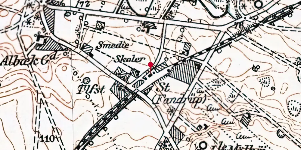 Historisk kort over Fandrup Station Historisk kort over Fandrup Station