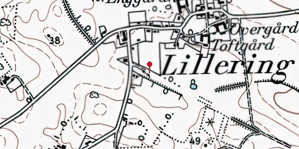 Historisk kort over Lillering Station Historisk kort over Lillering Station