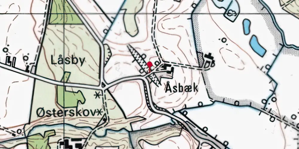 Historisk kort over Aasbækbro Trinbræt Historisk kort over Aasbækbro Trinbræt