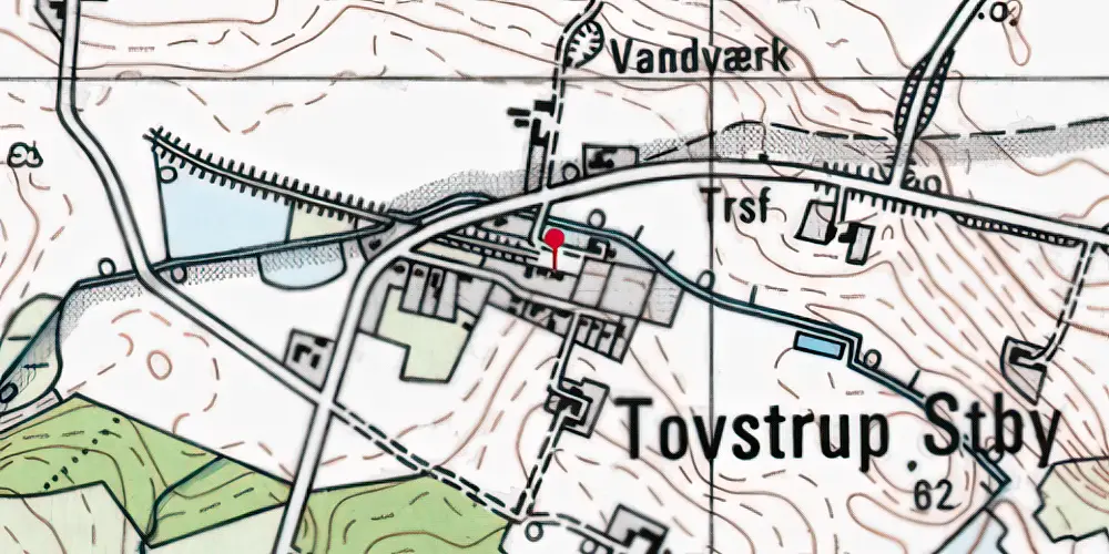 Historisk kort over Toustrup Station Historisk kort over Toustrup Station