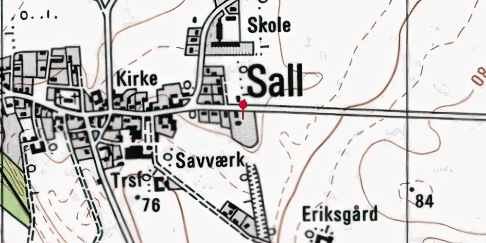 Historisk kort over Sall Station Historisk kort over Sall Station