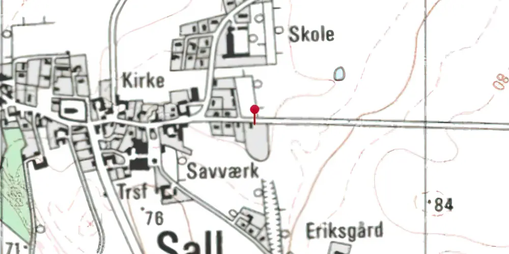 Historisk kort over Sall Station Historisk kort over Sall Station
