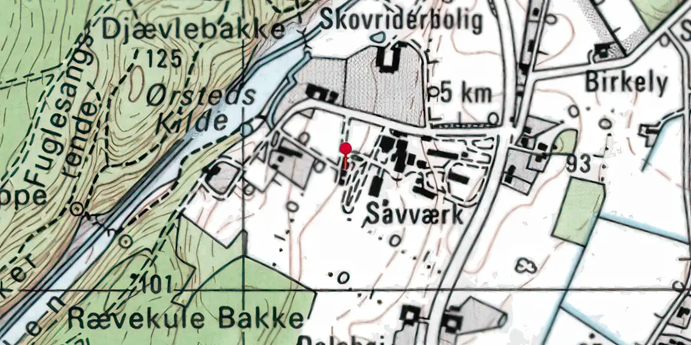 Historisk kort over Almindingen Station Historisk kort over Almindingen Station