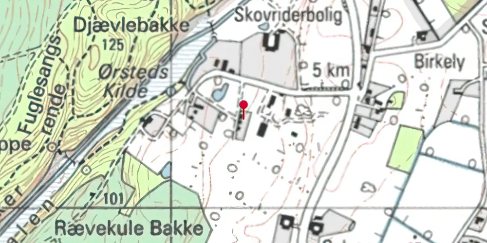 Historisk kort over Almindingen Station Historisk kort over Almindingen Station