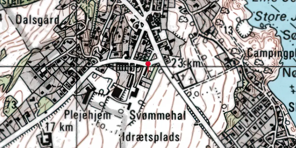 Historisk kort over Gudhjem Station Historisk kort over Gudhjem Station