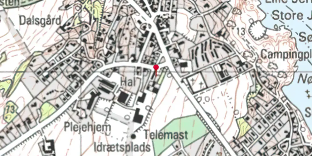 Historisk kort over Gudhjem Station Historisk kort over Gudhjem Station