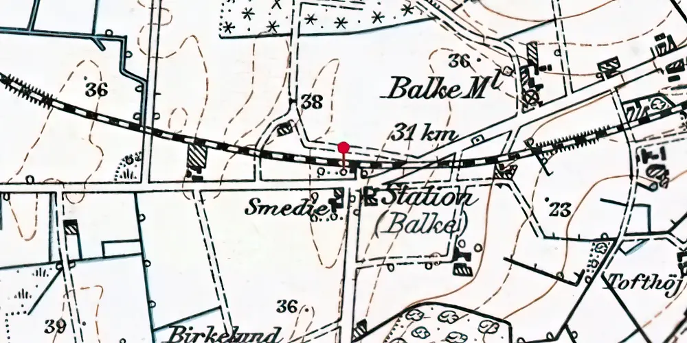 Historisk kort over Kannikegård Station Historisk kort over Kannikegård Station