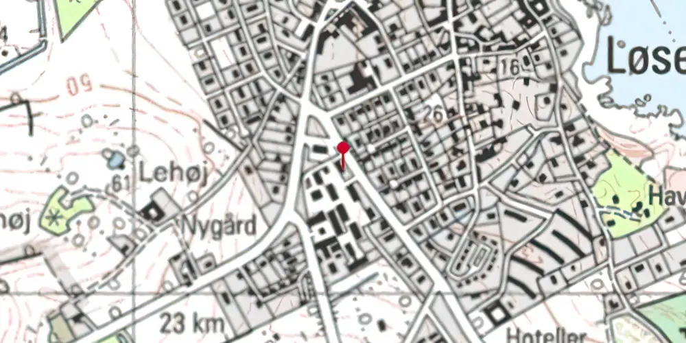 Historisk kort over Allinge Station Historisk kort over Allinge Station