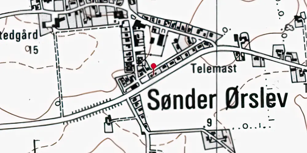 Historisk kort over Sønder Ørslev Station Historisk kort over Sønder Ørslev Station