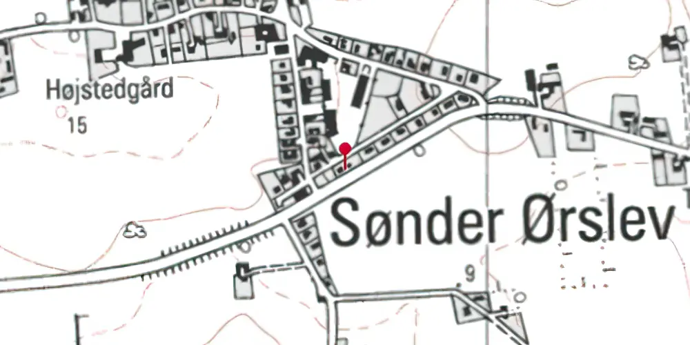 Historisk kort over Sønder Ørslev Station Historisk kort over Sønder Ørslev Station