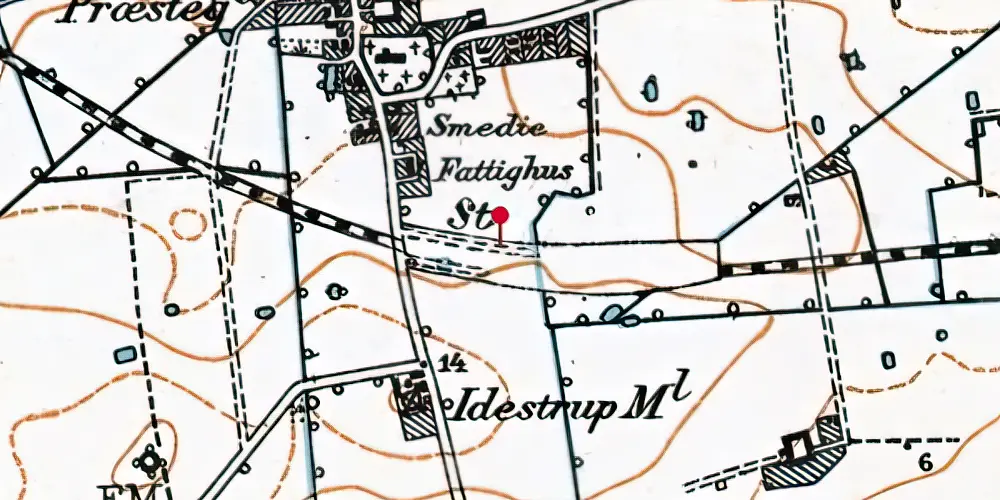 Historisk kort over Idestrup Holdeplads Historisk kort over Idestrup Holdeplads