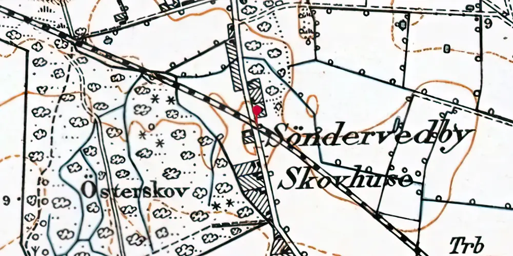 Historisk kort over Sønder Vedby Trinbræt Historisk kort over Sønder Vedby Trinbræt