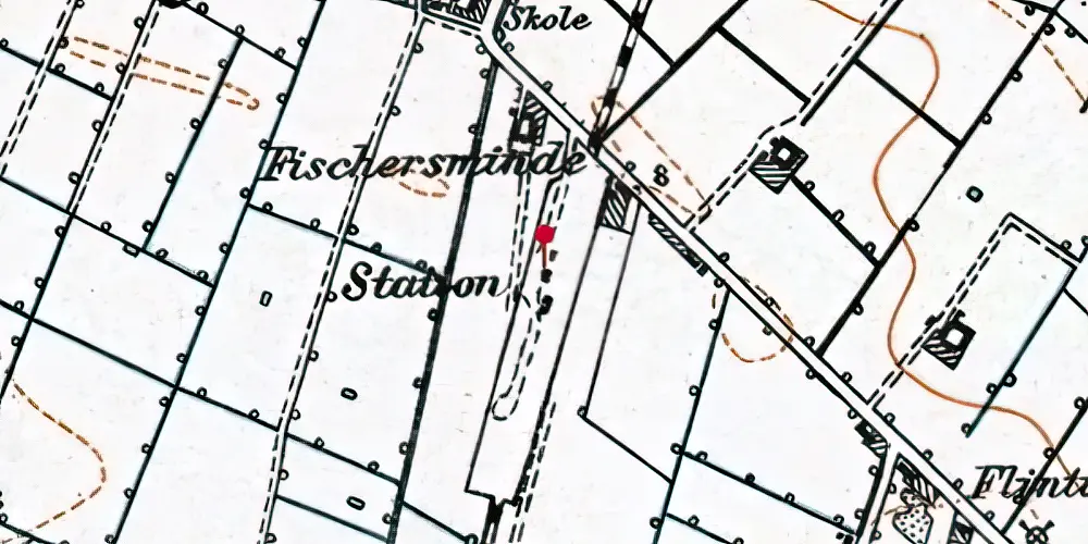 Historisk kort over Flintinge Station Historisk kort over Flintinge Station