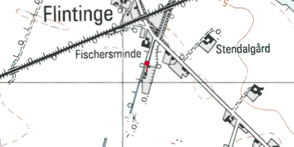 Historisk kort over Flintinge Station Historisk kort over Flintinge Station