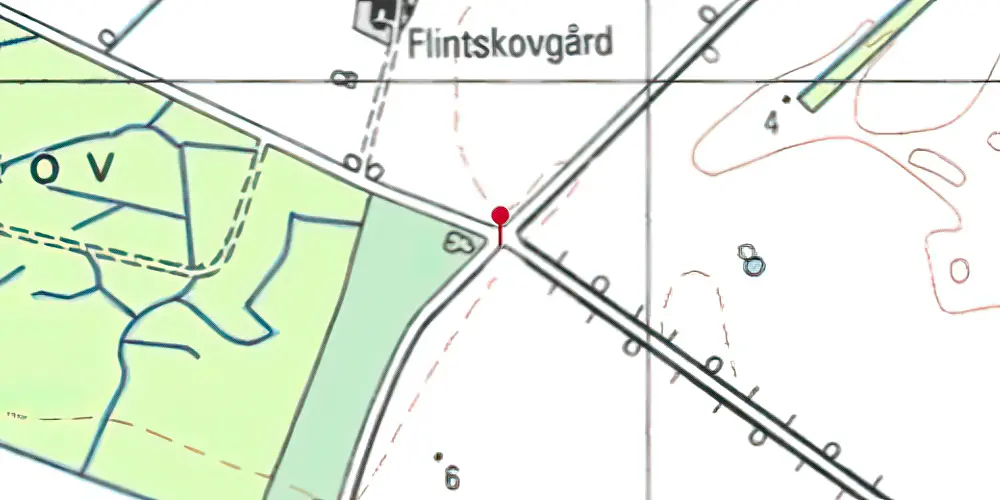 Historisk kort over Fuglsang Trinbræt med Sidespor Historisk kort over Fuglsang Trinbræt med Sidespor