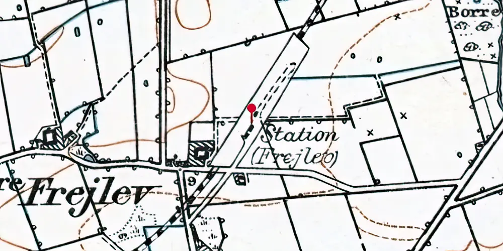 Historisk kort over Frejlev Station Historisk kort over Frejlev Station