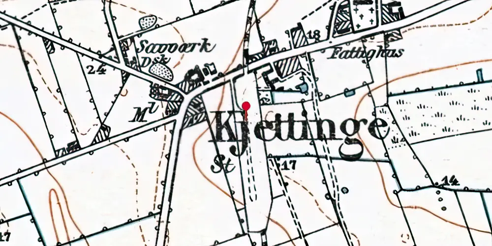 Historisk kort over Kettinge Billetsalgssted Historisk kort over Kettinge Billetsalgssted