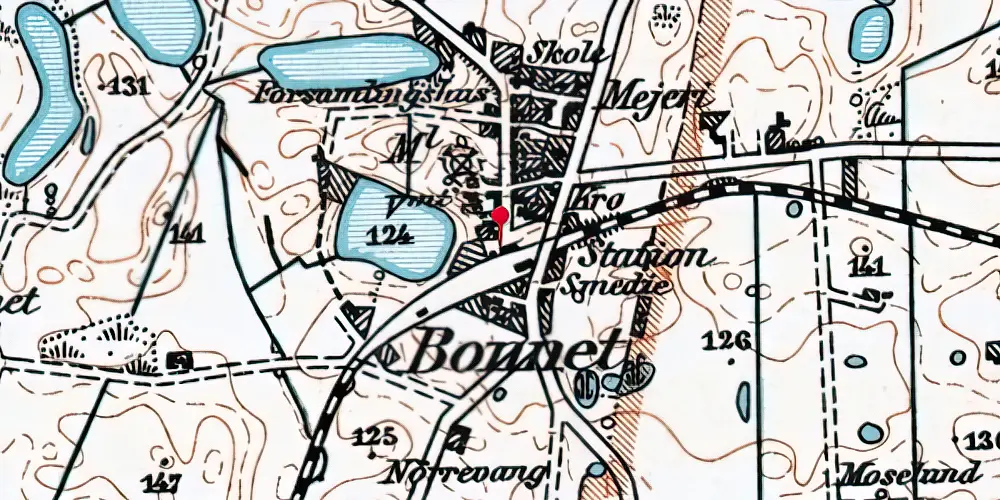 Historisk kort over Bonnet Station Historisk kort over Bonnet Station
