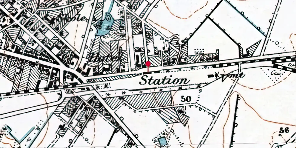 Historisk kort over Bramming Station Historisk kort over Bramming Station
