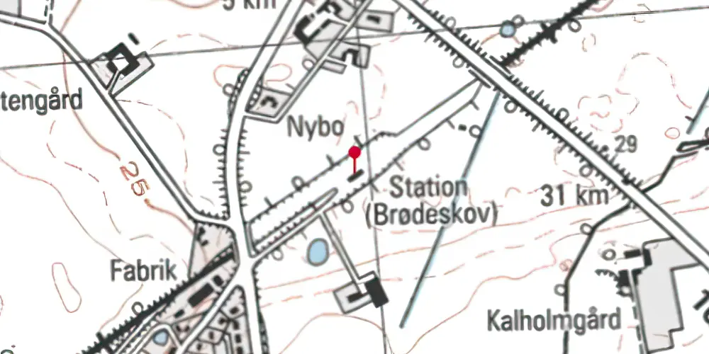 Historisk kort over Brødeskov Station Historisk kort over Brødeskov Station