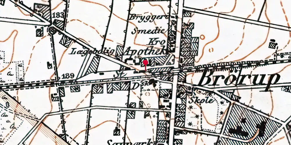 Historisk kort over Brørup Station Historisk kort over Brørup Station