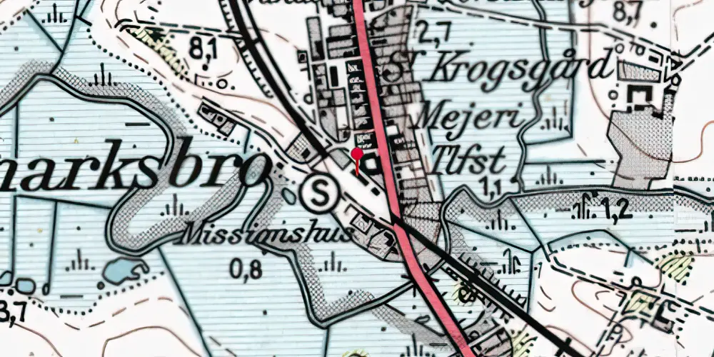 Historisk kort over Bækmarksbro Station
